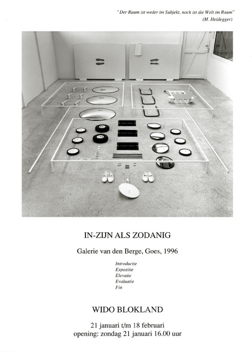 In-zijn als zodanig-invitation card installation Gallery VdB NL-1996
